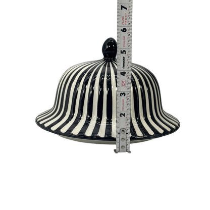 Black & White Candy Cane Striped Ceramic Vase, 18in