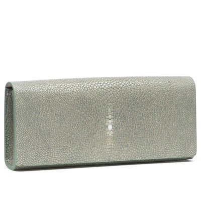 Cleo Shagreen Clutch, Coffee