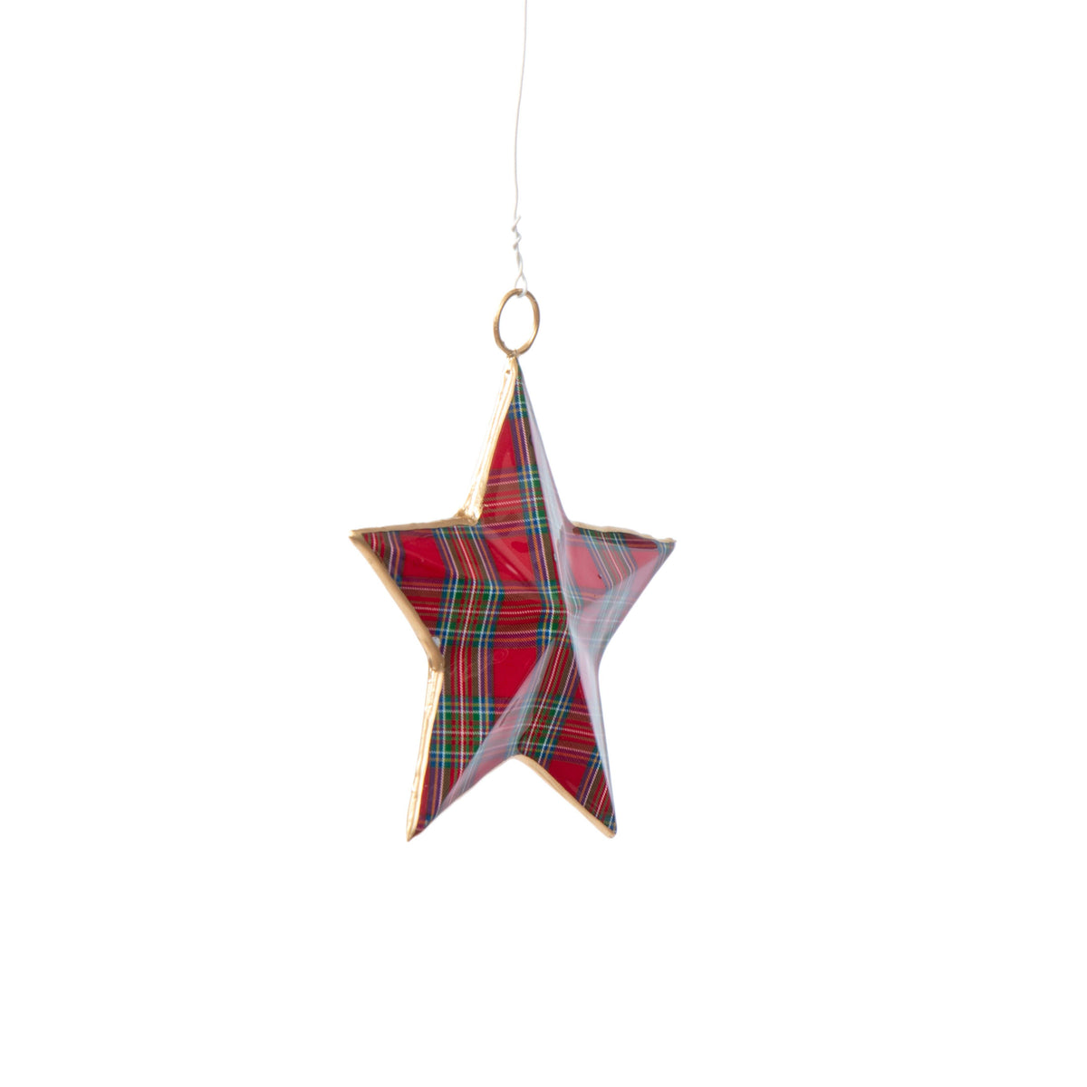 Tartan Plaid Enameled North Star Ornament - Jaye's Studio