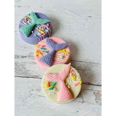Mermaid Inspired Chocolate Covered Oreos, Pink/Teal