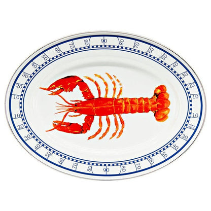 Golden Rabbit Enamelware Lobster Oval Platter