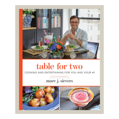 Book cover of 'Table for Two' with the author Marc J. Sievers sitting at a dining table.