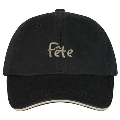 Fête Cap, Noir (Embroidered Fête Whimsy Logo, One Size)