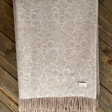 Wool Throw, Beige - Busatti (55in x 70in / 140cm x 170cm)