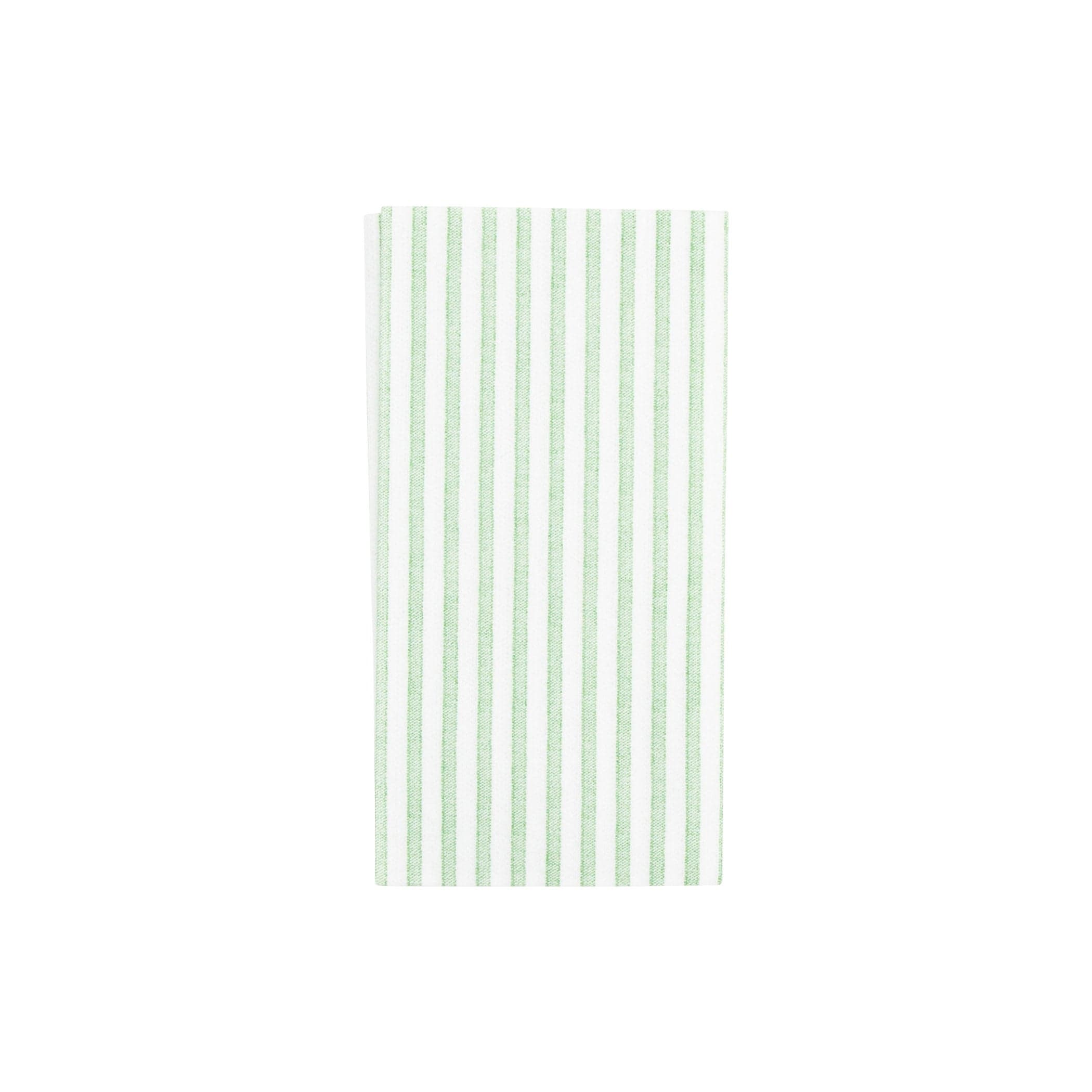 Green Stripe Capri Papersoft guest towel by Vietri — green ticking stripe on white