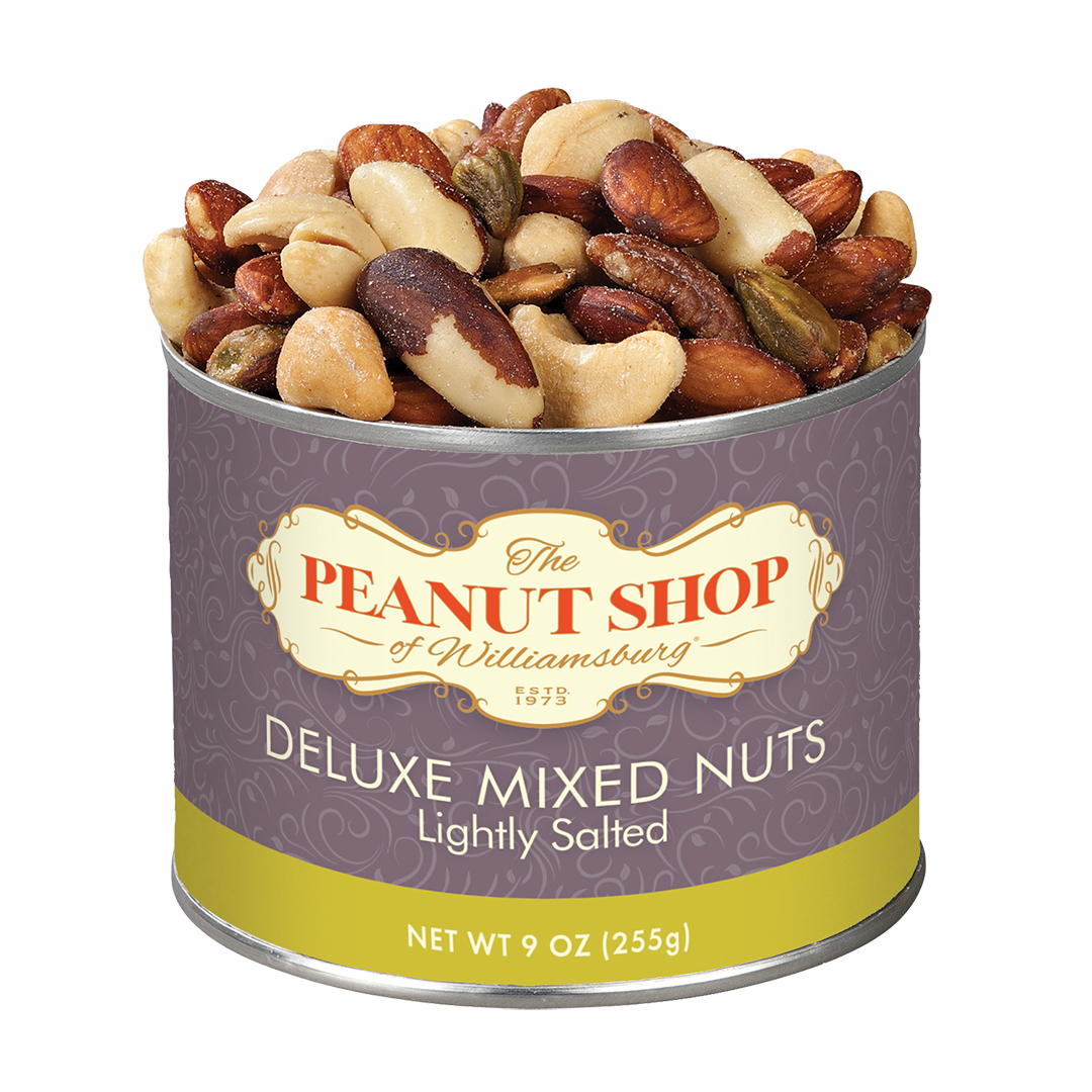 Deluxe Mixed Nuts Lightly Salted - The Peanut Shop of Williamsburg (9oz)