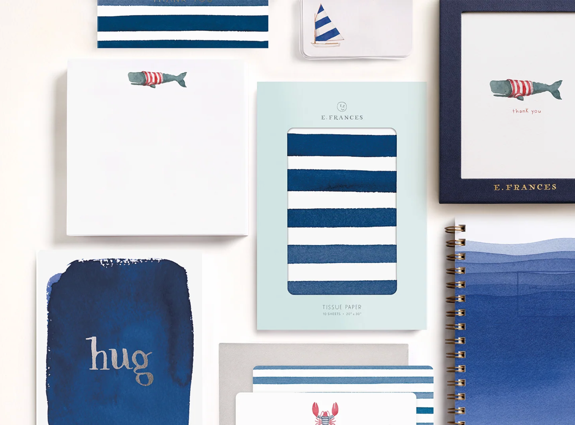 Navy Bow Little Notes - E. Frances Paper (85 cards, 3.5in x 2.5in)