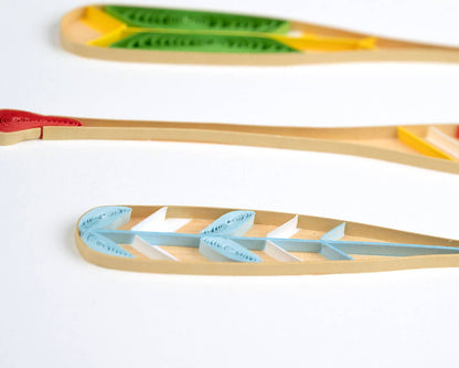 Card, Painted Paddles - Quilling Card (6in sq, with envelope)