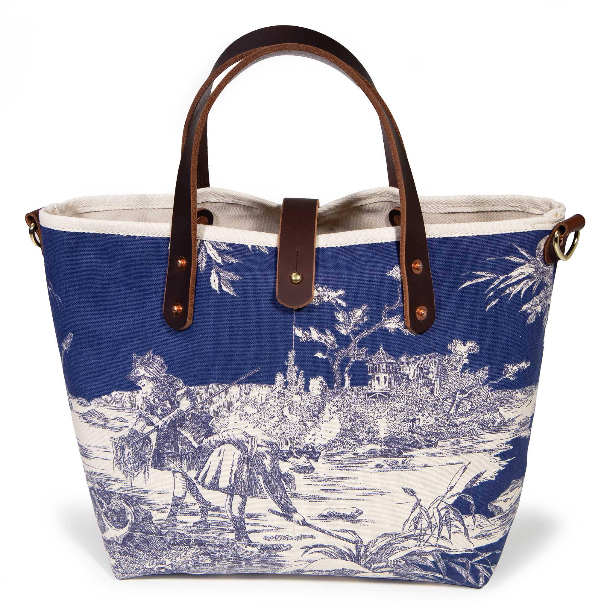 Seaside Toile Mini Tote-Sapphire - General Knot & Co.