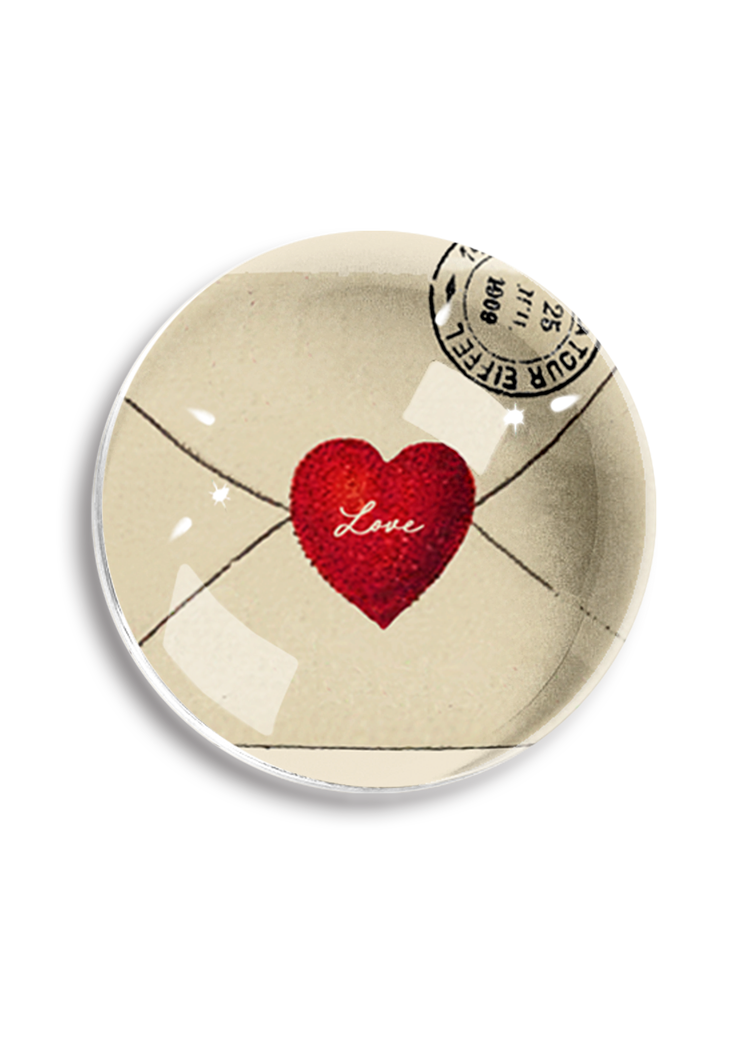Love Envelope Crystal Dome Paperweight - Ben's Garden (3.75in dia)