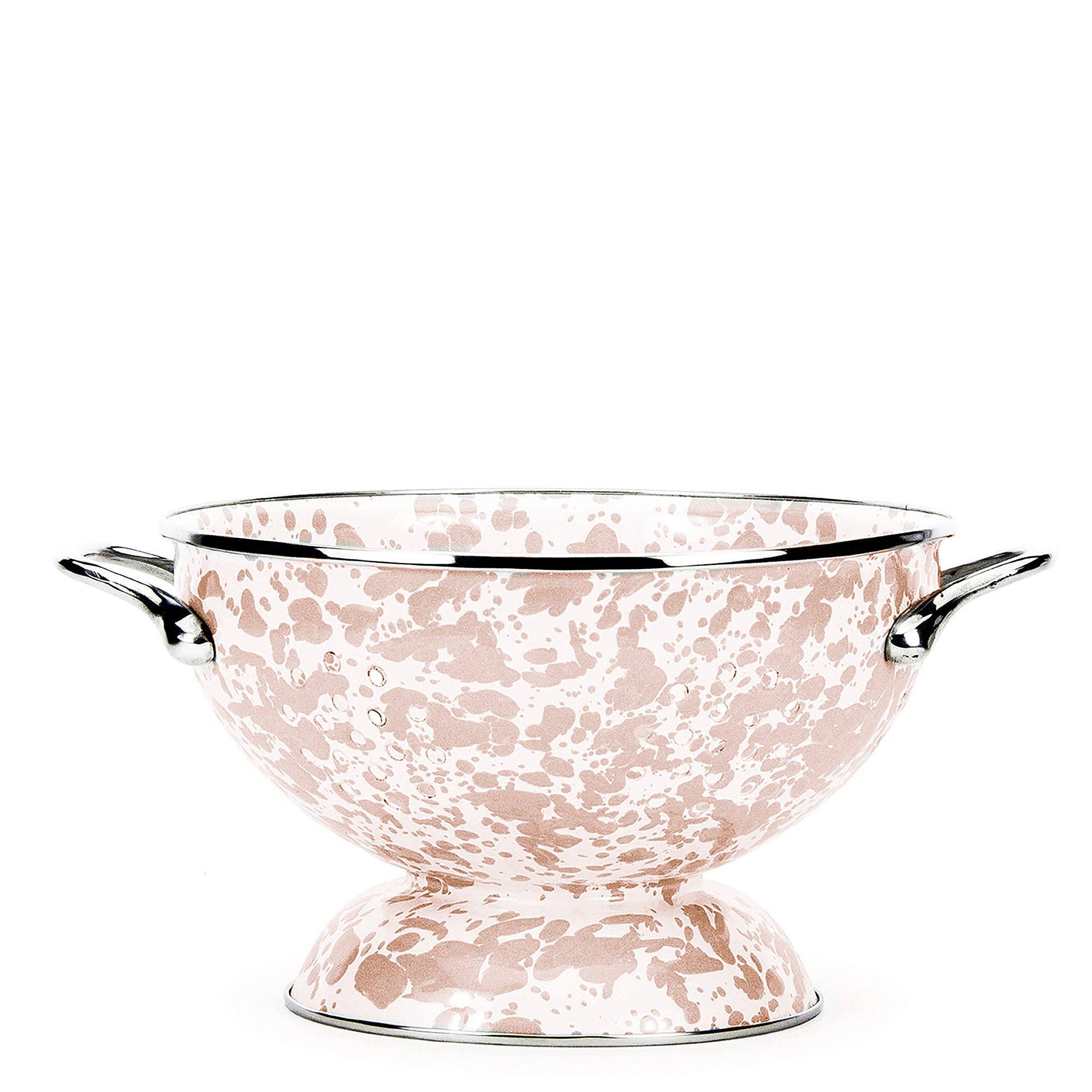 Swirl Medium Colander, Taupe - Golden Rabbit Enamelware (8.75in dia)