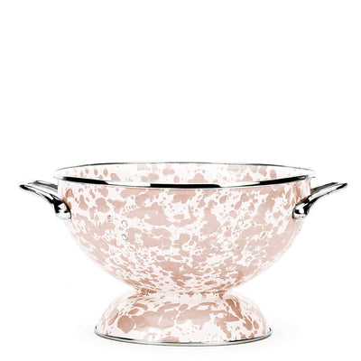 Swirl Medium Colander, Taupe - Golden Rabbit Enamelware (8.75in dia)