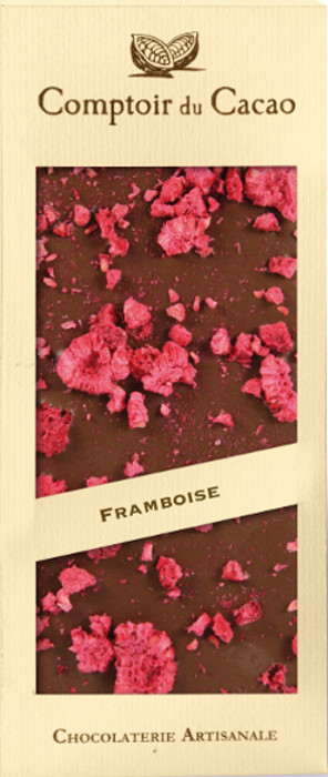 Dark Chocolate Bar with Raspberry - Comptoir du Cacao