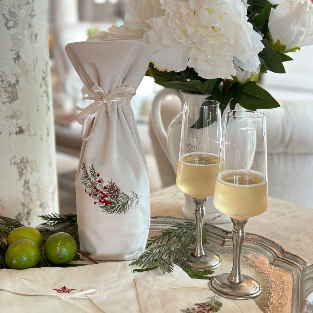 Natale Velvet Wine Bag - Arte Italica