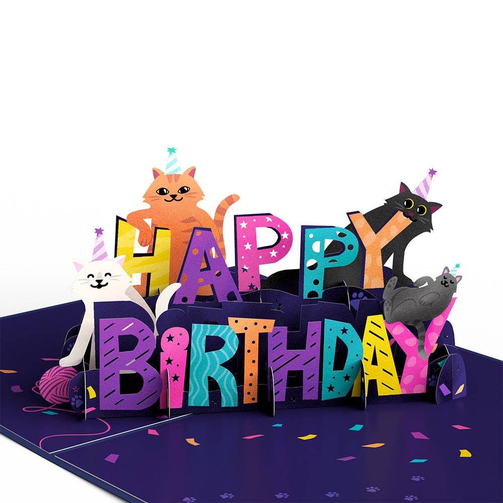 Playful Cats Birthday Pop-Up Card 5in x 7in