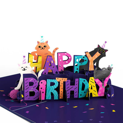 Playful Cats Birthday Pop-Up Card 5in x 7in