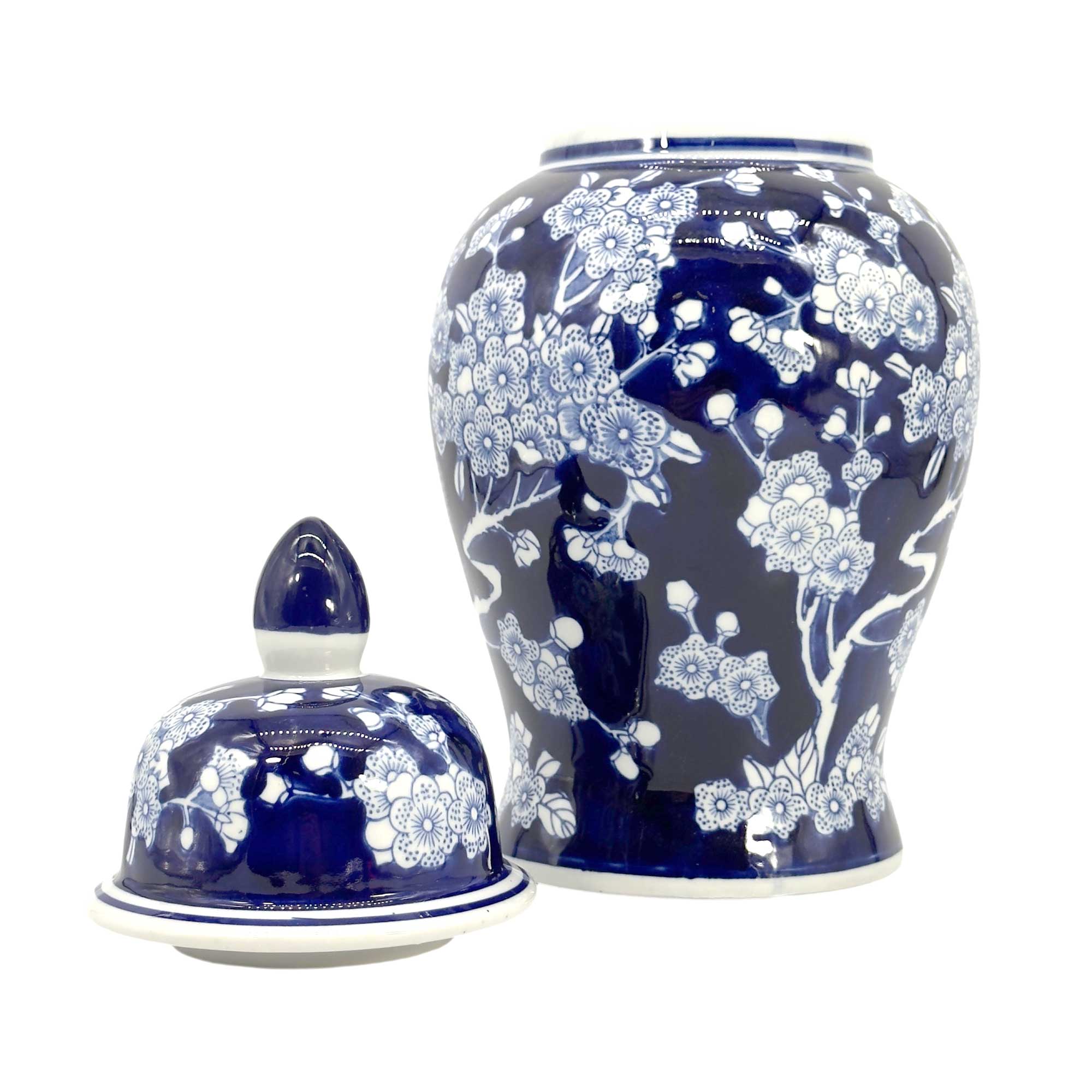 Green & White Chinoiserie Ginger Jar, 14in