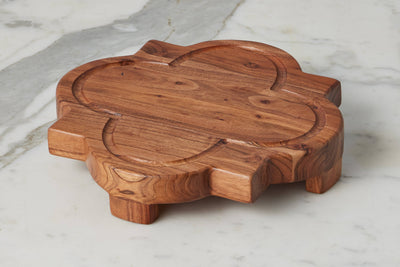 Quatrefoil Serving Board Riser & Glass Dome