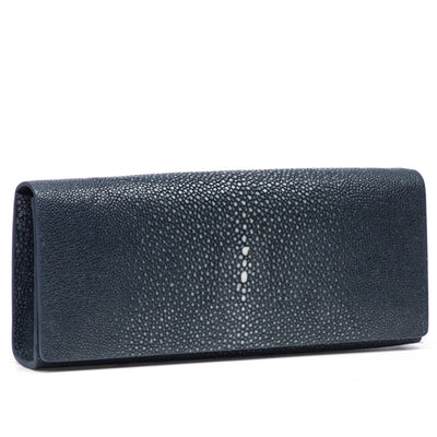 Cleo Shagreen Clutch, Coffee