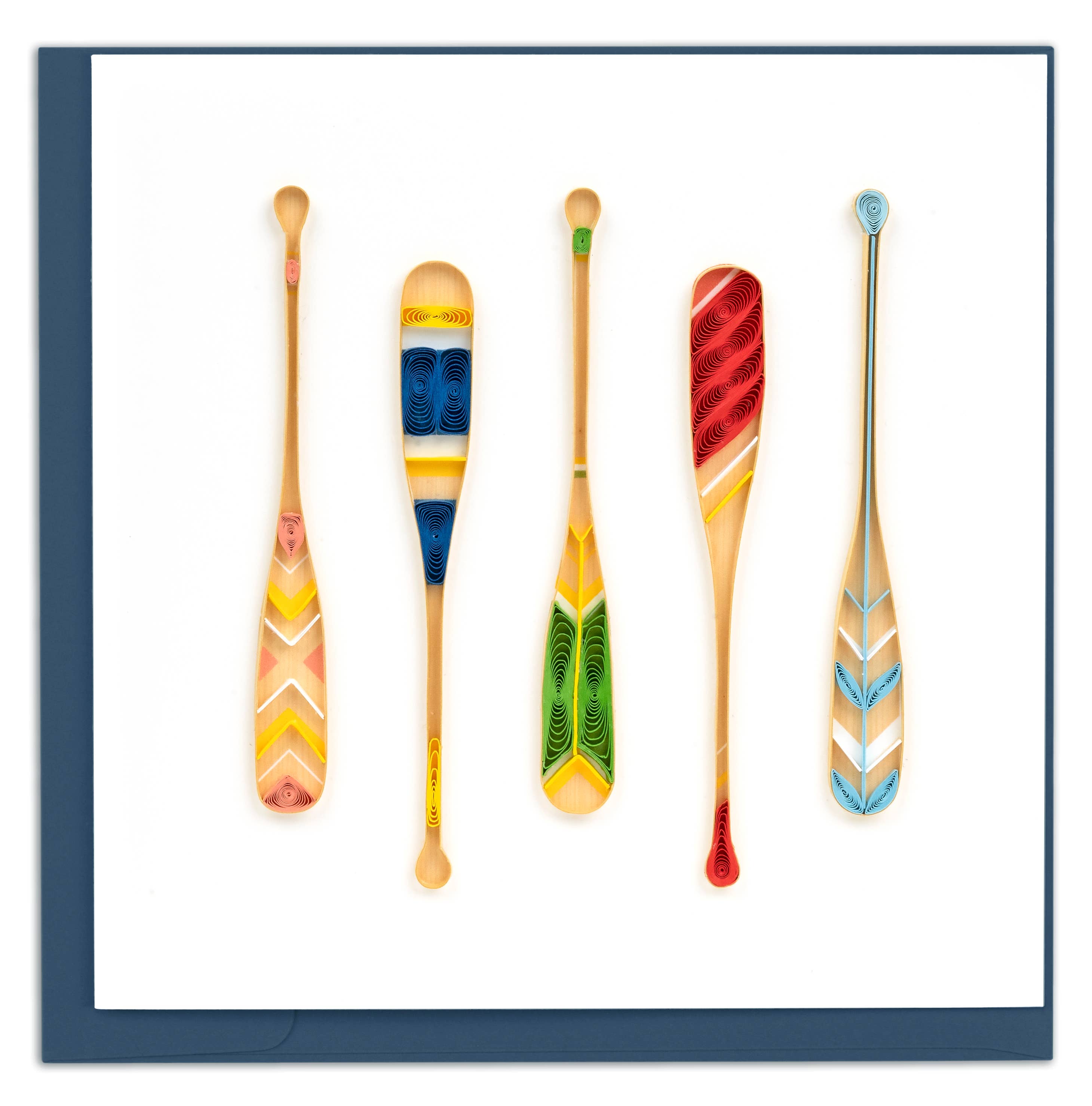 Card, Painted Paddles - Quilling Card (6in sq, with envelope)