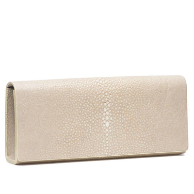 Cleo Shagreen Clutch, Coffee