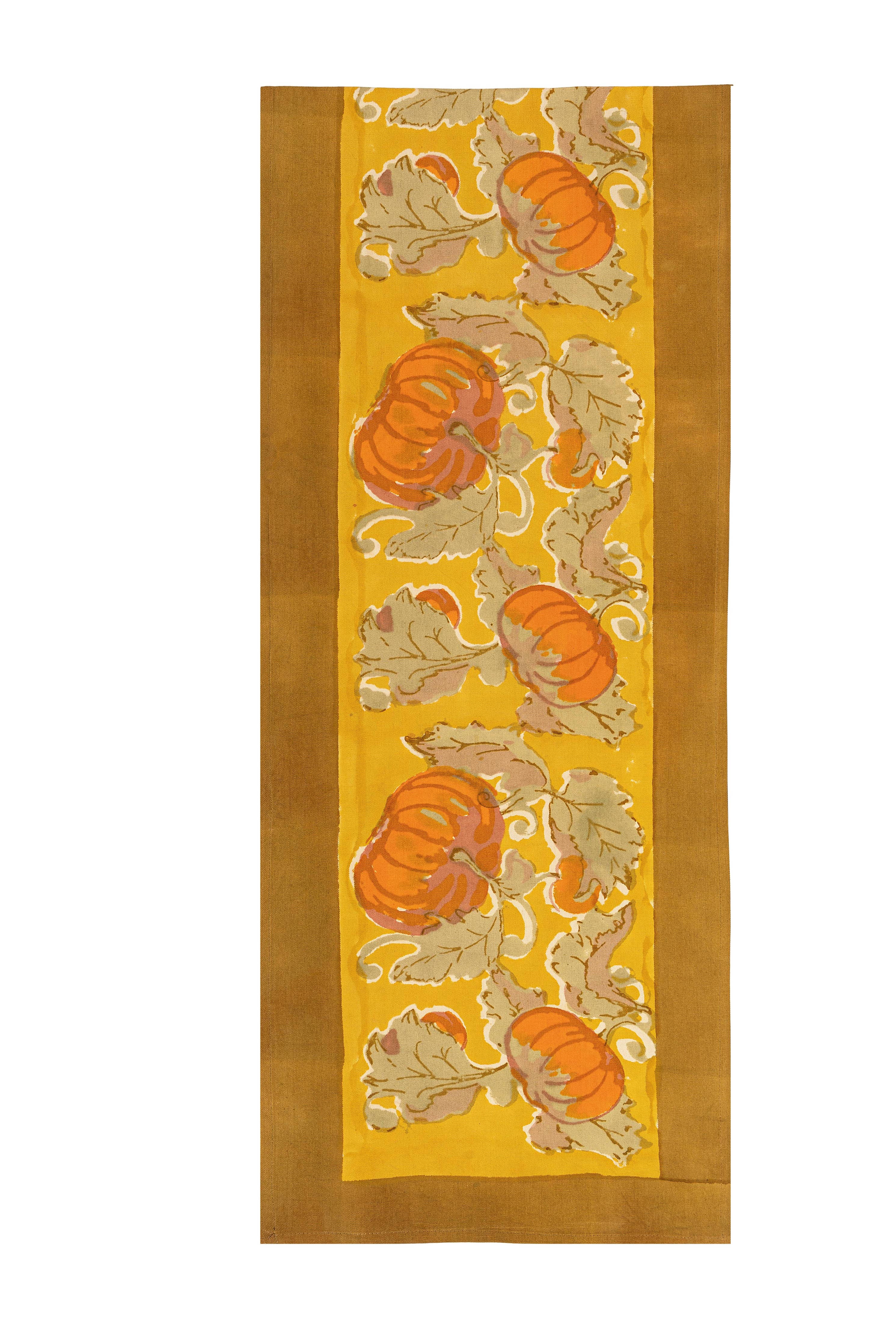 Table Runner Pumpkin Orange & Mustard - Couleur Nature Paris (16in x 72in)