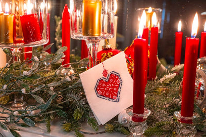 Coeur Brodé Cocktail Napkin - Françoise Paviot