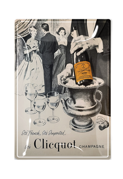 It's Clicquot Champagne Decoupage Glass Tray - Ben's Garden (4in x 6in)