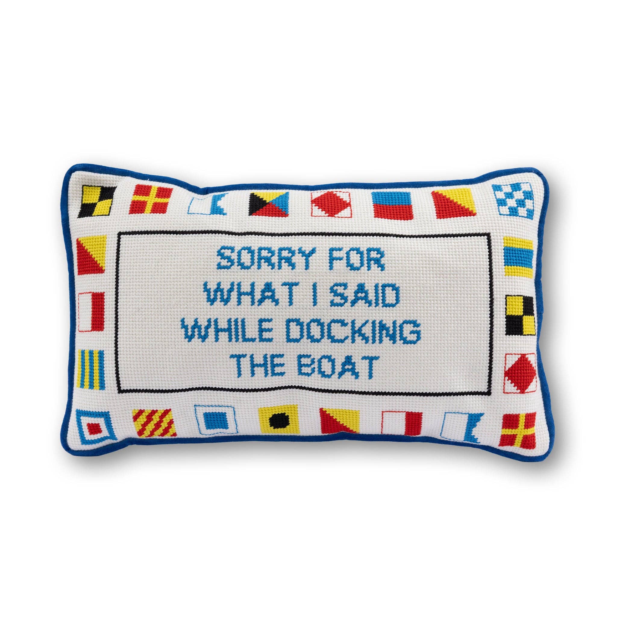 Docking The Boat Needlepoint Pillow - Furbish Studios (9in x 15in)