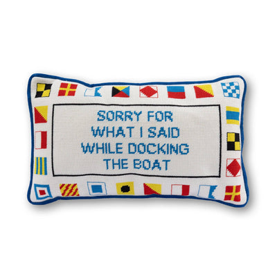 Docking The Boat Needlepoint Pillow - Furbish Studios (9in x 15in)