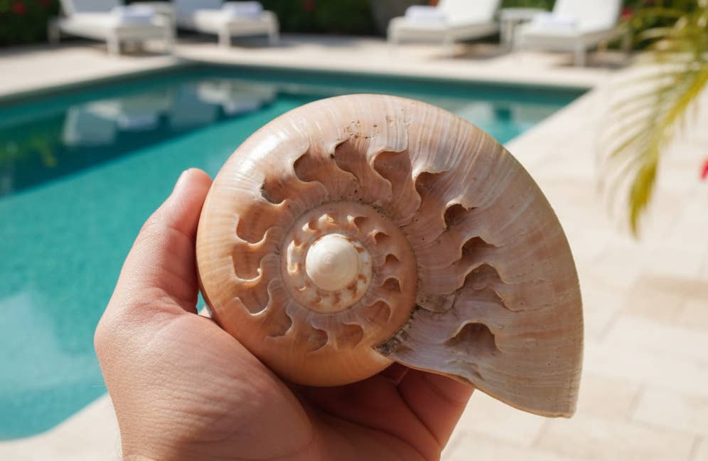Crowned Baler Melon Shell Display Seashell VOLUTA DIADEMA: Approx 9"