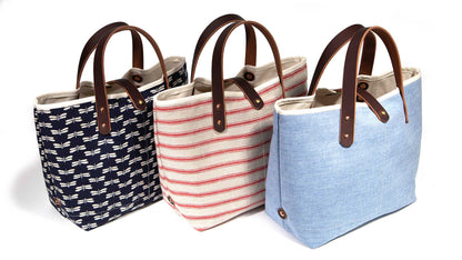 Linen Sailor Stripe Mini Tote - General Knot & Co.