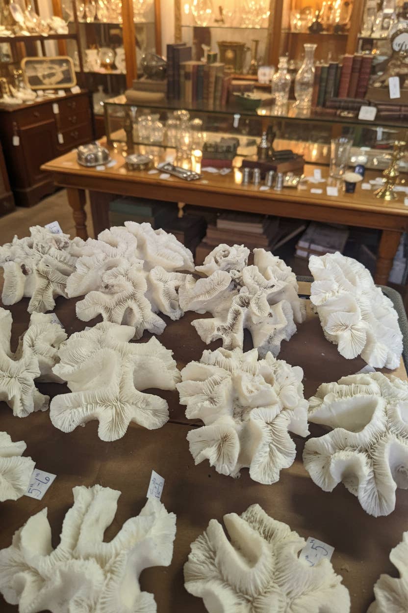 Vintage Open Brain Coral Specimen - Coastal Decorative Accent (Trachyphyllia geoffroyi): 5-6"