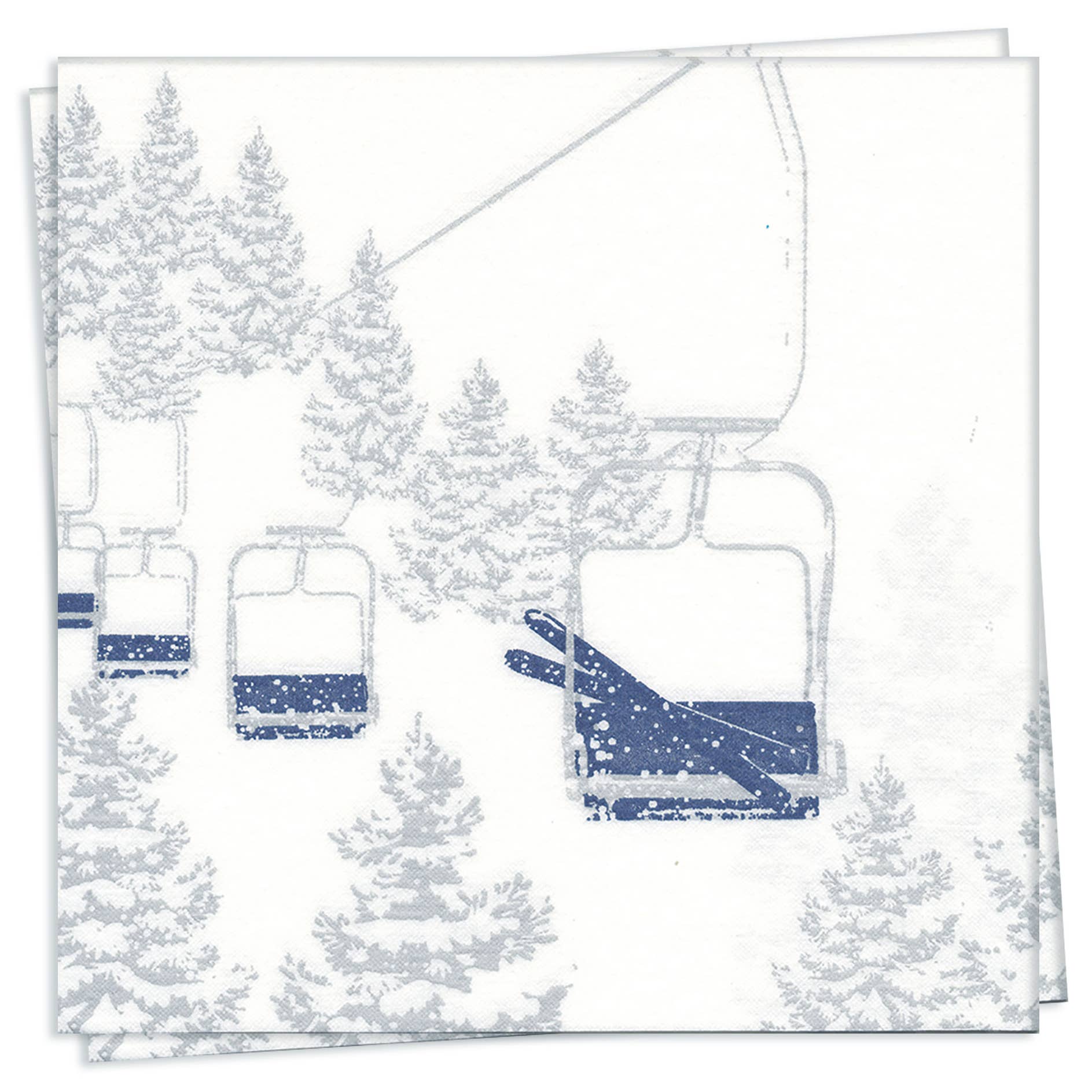 Ski Chairlift Dinner Napkin