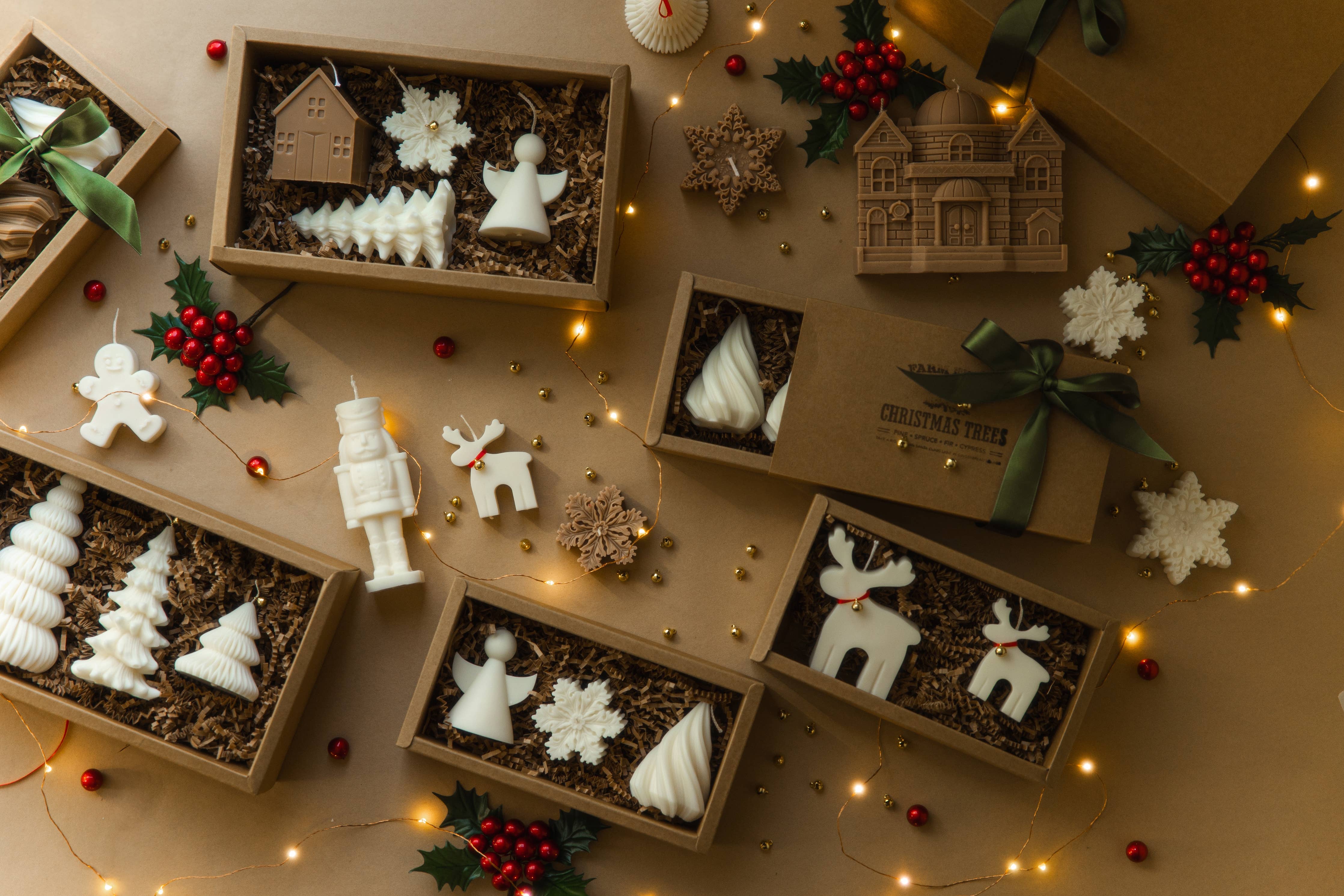 Green Christmas Candle Gift Set (Unscented)