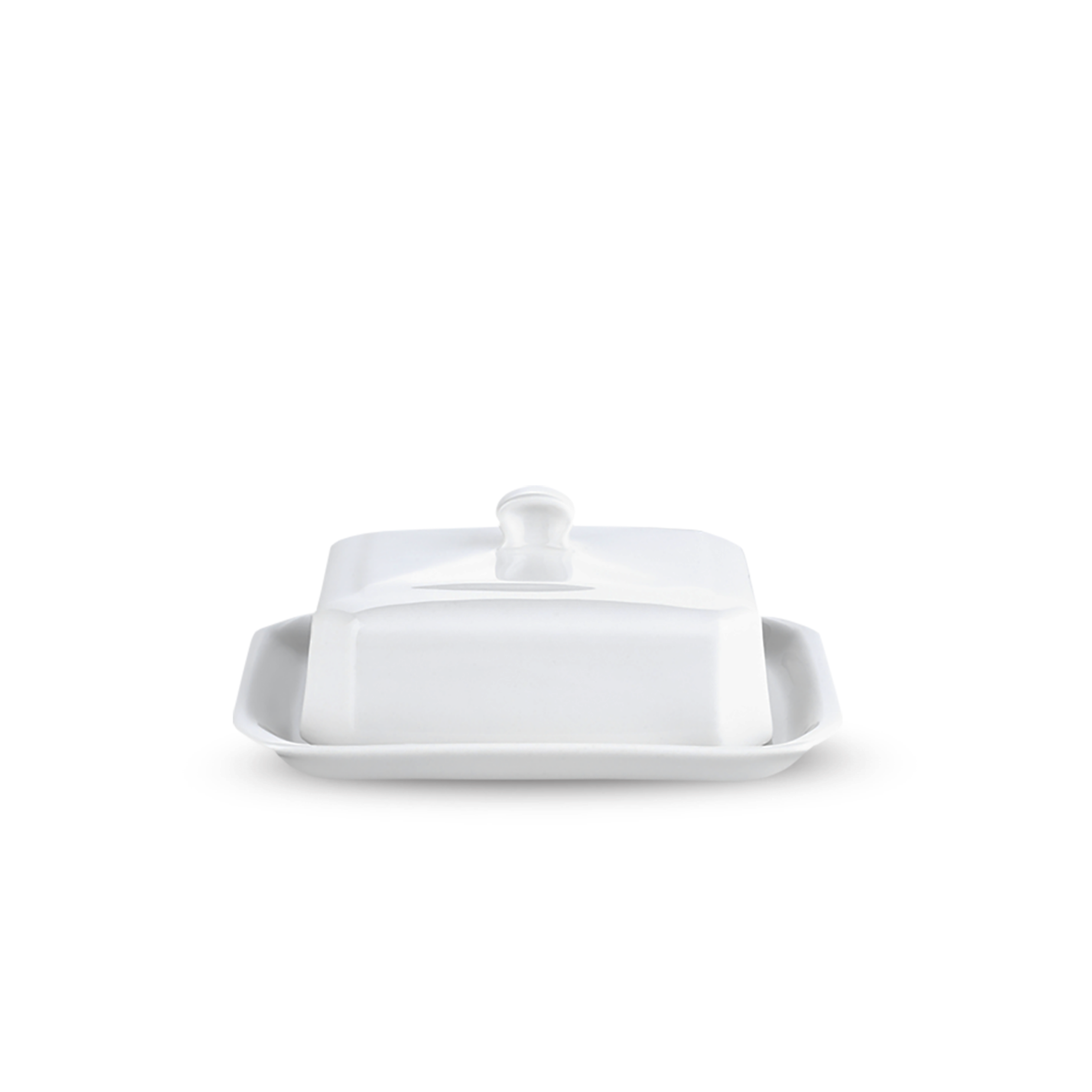 Large Butter Tray with Cover, European Style - Pillivuyt (7.25in L x 4.25in W)
