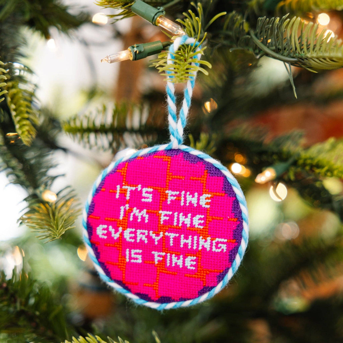 Everything's Fine Needlepoint Ornament - Furbish Studios
