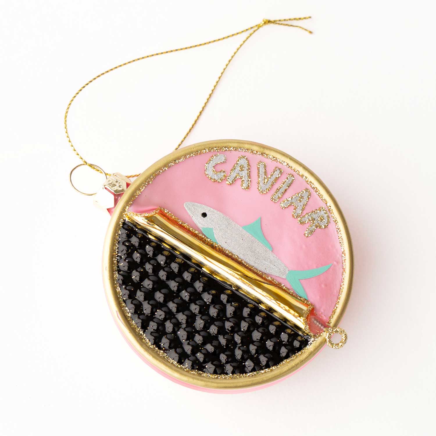 Caviar Tin Glass Ornament