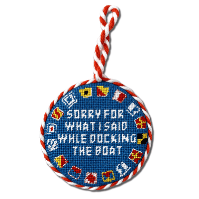 Docking the Boat Needlepoint Ornament - Furbish Studios