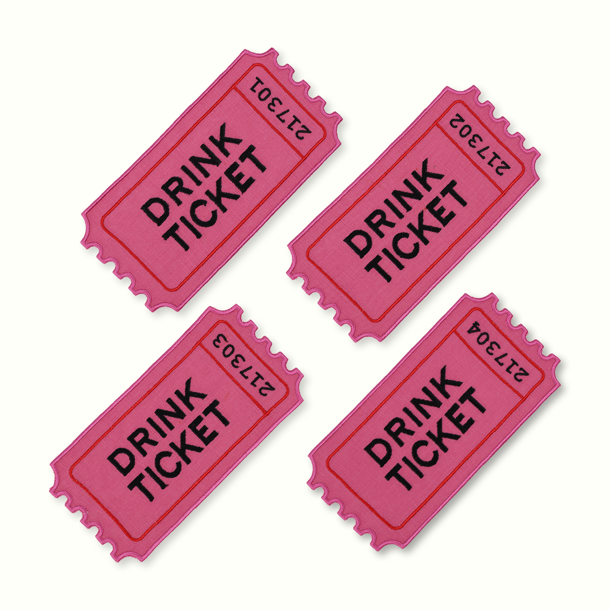 Drink Ticket Cocktail Napkins (Set of 4) - House of Gleason (8in x 4in)