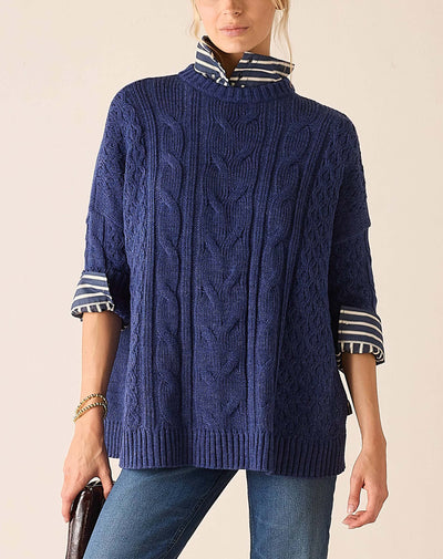Cotswold Cableknit Sweater, Army Green (One Size) - MERSEA