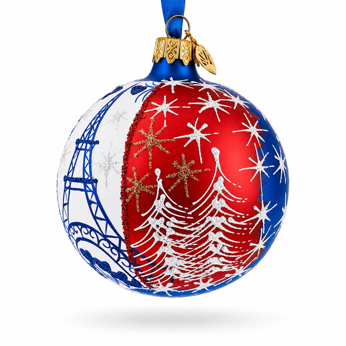 Eiffel Tower Glass Ornament (3.25in)