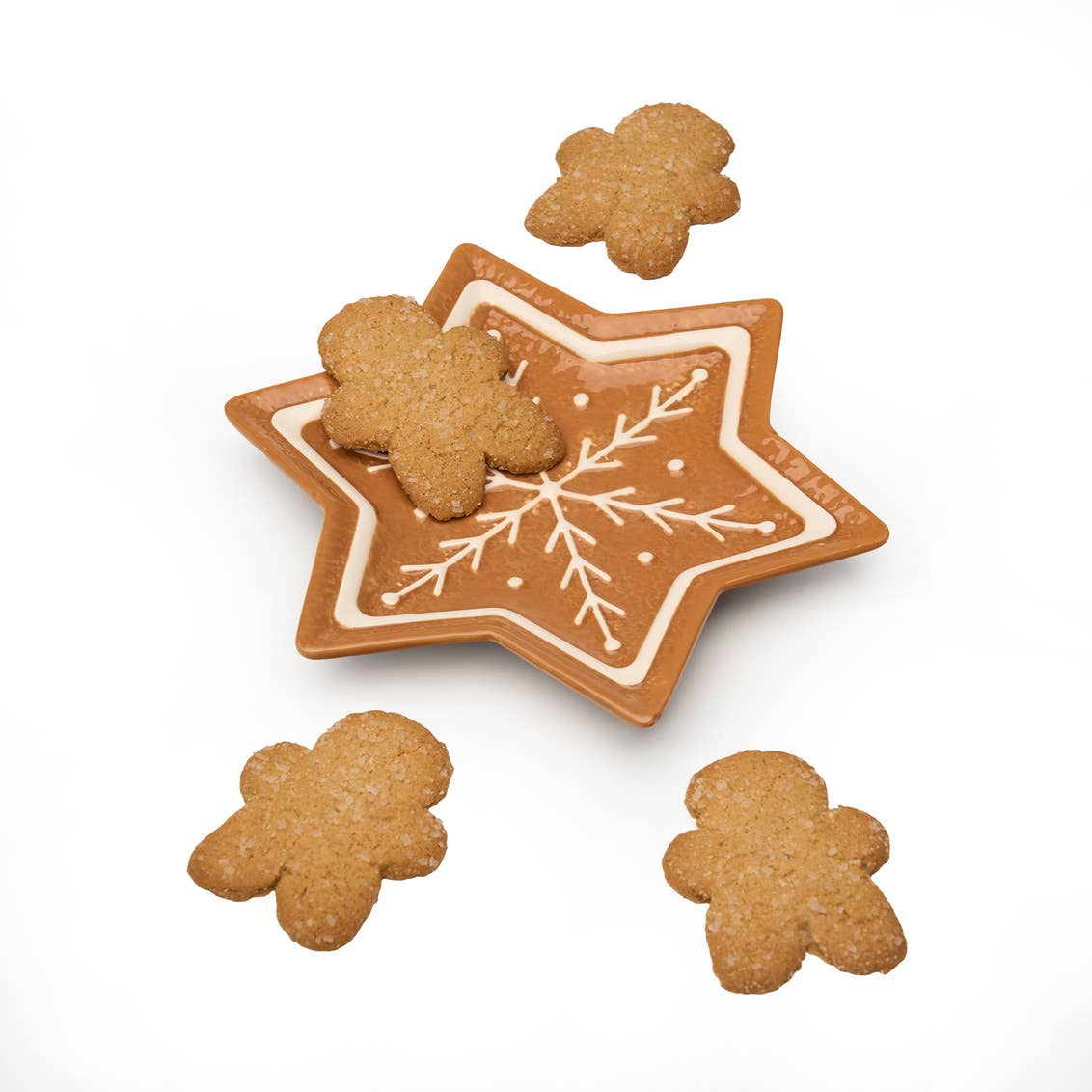 Gingerbread Star Ceramic Plate - Godinger (5.6in x 6.5in)