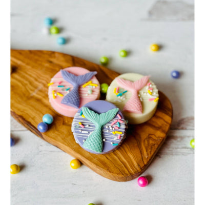 Mermaid Inspired Chocolate Covered Oreos, Pink/Teal