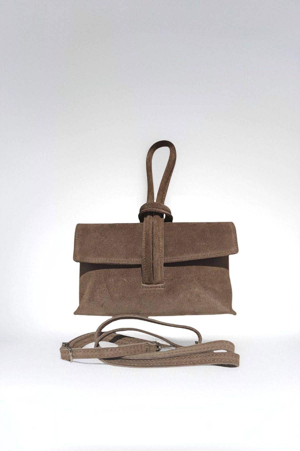 Taupe Suede Bag - Jijou Capri
