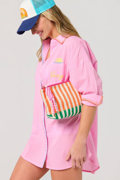 Port Stripe Pouch, Multi