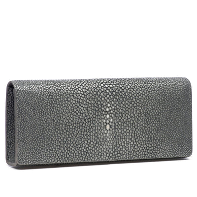 Cleo Shagreen Clutch, Coffee