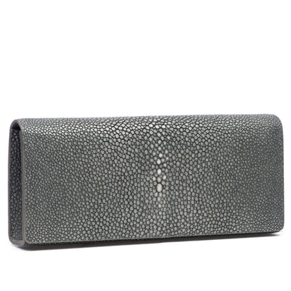 Cleo Shagreen Clutch, Coffee
