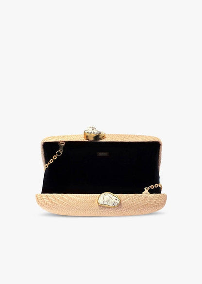 Jen White Stones Clutch, Black - Kayu
