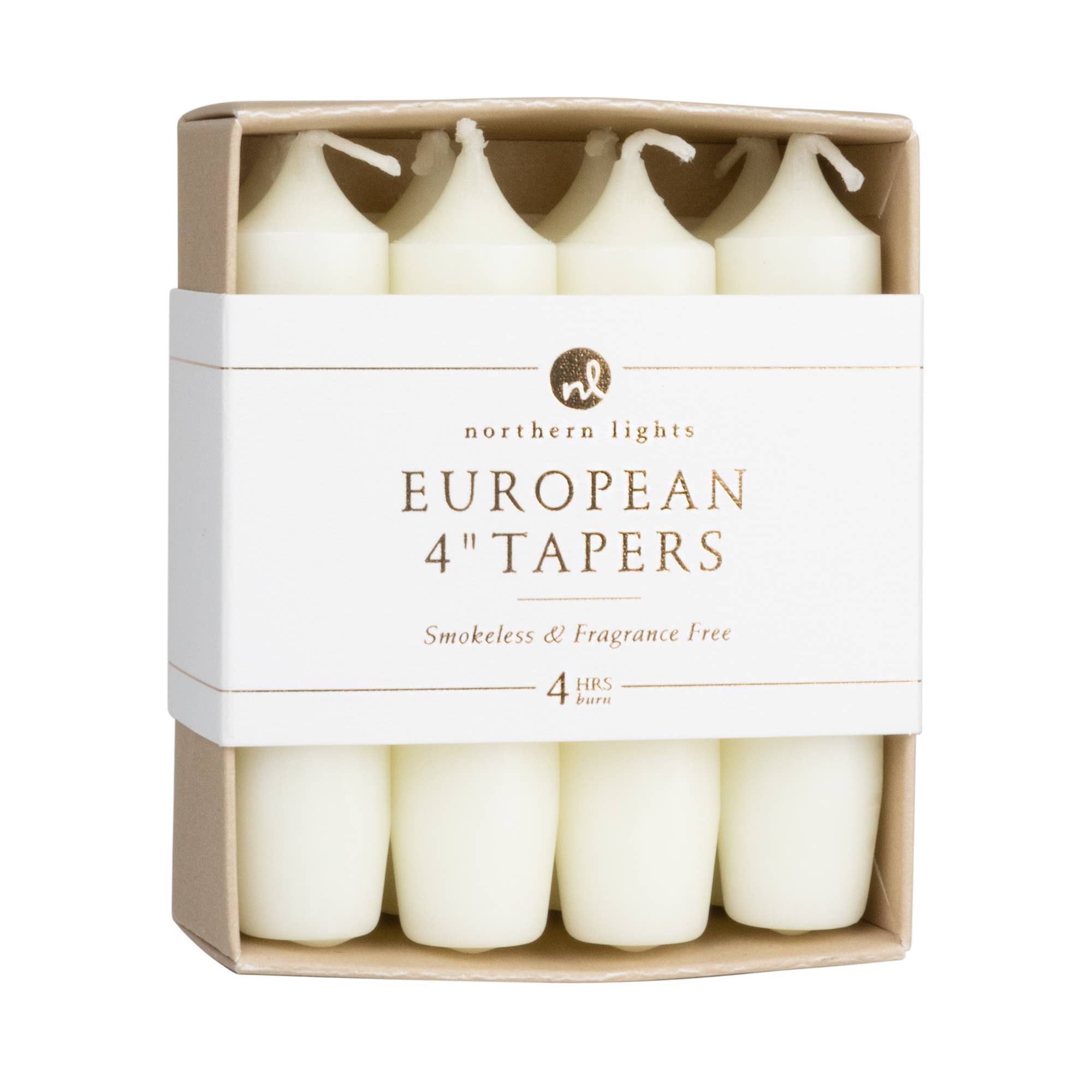Taper Candles, White - 4in (8 tapers)